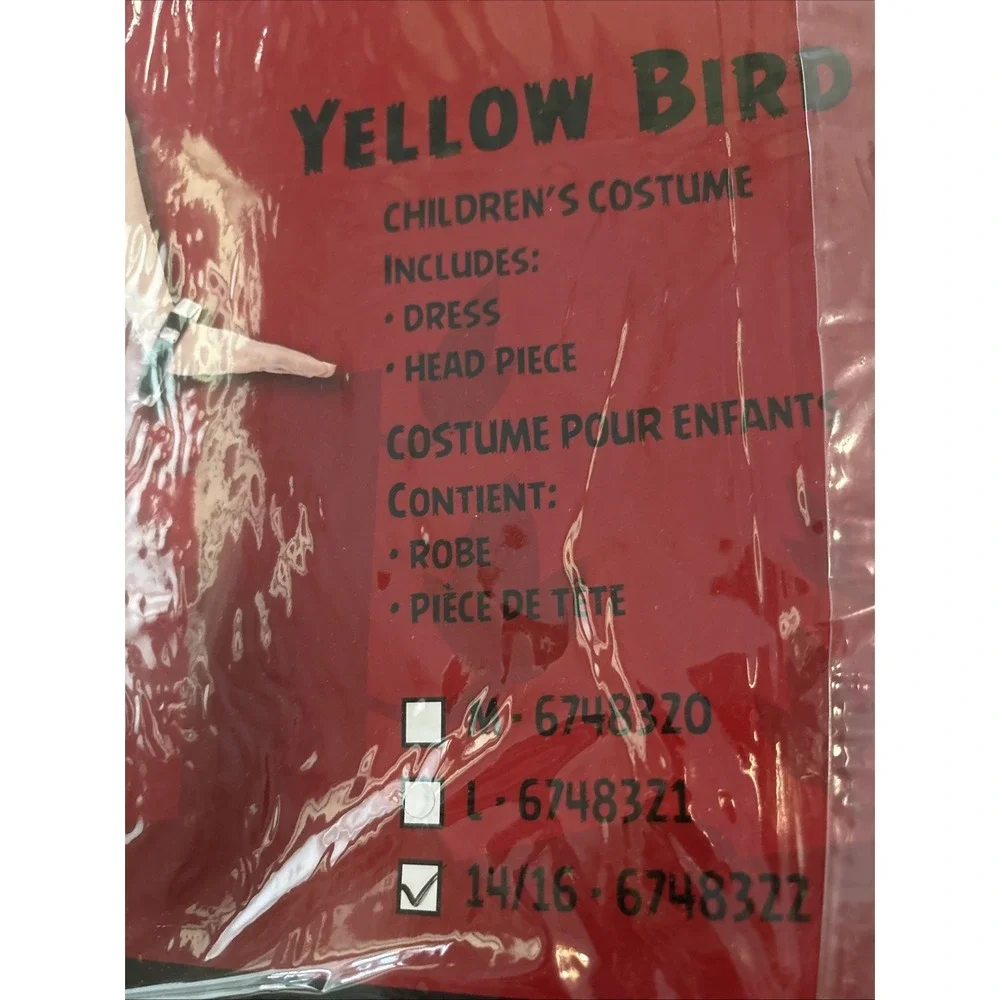 NIB PMG Girls Yellow Bird Costume Angry Birds Dress & Headpiece - Sz 14-16